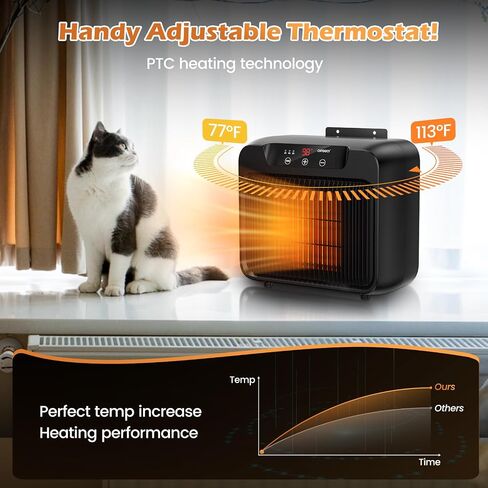 Dog House Heater w Thermostat Outdoor Winter, 600W Safe Heater for Dog Houses Outside Adjustable Temp & Timer Setting for Livestock Kennel Cat Cage Chicken Coop w 6ft Anti Bite Cord in Saudi Arabia