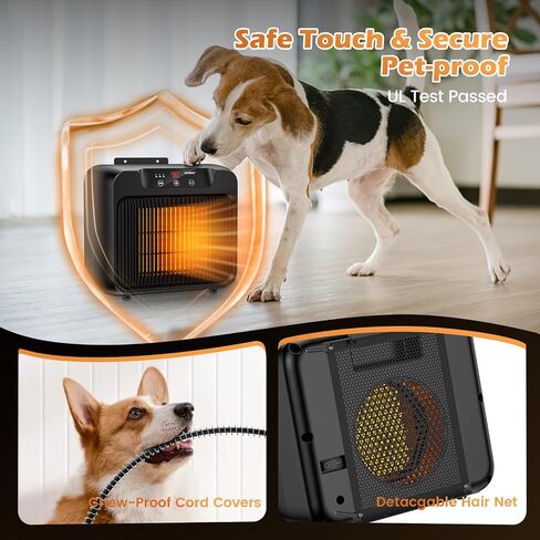 Dog House Heater w Thermostat Outdoor Winter, 600W Safe Heater for Dog Houses Outside Adjustable Temp & Timer Setting for Livestock Kennel Cat Cage Chicken Coop w 6ft Anti Bite Cord in Saudi Arabia