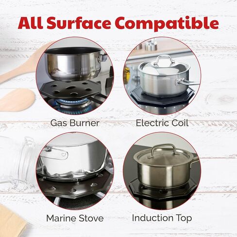 SimmerMat Heat Diffuser - Flame Diffuser Stove Cover Ring - Fire Diffuser for Any Type of Electric or Gas Stove - Dishwasher Safe Stove Top Cover - Steel Plates for Simmering and Slow Cooking - 2 Pack in Saudi Arabia