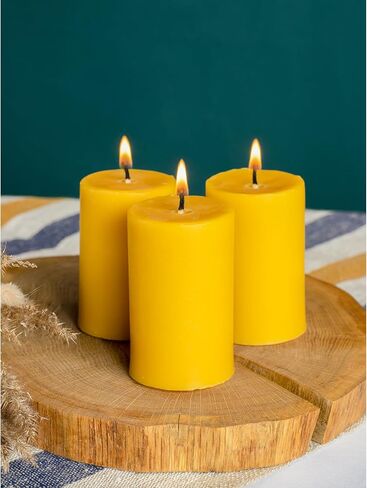CANDWAX Pure Beeswax Tealight Candles Set of 24 - Handmade Beeswax Candles Natural Burns up to 3.5 Hours - Beeswax Tea Lights Candles in Kuwait