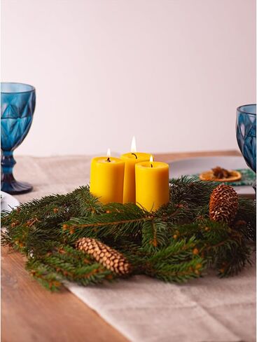 CANDWAX Pure Beeswax Tealight Candles Set of 24 - Handmade Beeswax Candles Natural Burns up to 3.5 Hours - Beeswax Tea Lights Candles in Kuwait