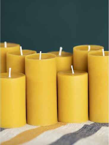 CANDWAX Pure Beeswax Tealight Candles Set of 24 - Handmade Beeswax Candles Natural Burns up to 3.5 Hours - Beeswax Tea Lights Candles in Kuwait