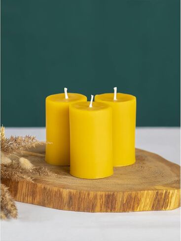CANDWAX Pure Beeswax Tealight Candles Set of 24 - Handmade Beeswax Candles Natural Burns up to 3.5 Hours - Beeswax Tea Lights Candles in Kuwait