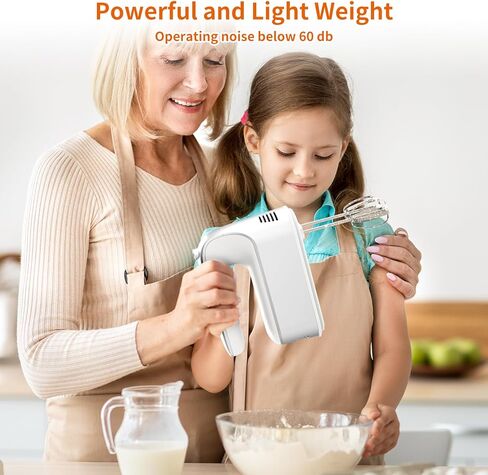 خلاط يدوي كهربائي من سي بي كيو، 9 سرعات 400 وات مع زر رقمي، زر لمس، توربو، حقيبة تخزين سهلة التركيب، 5 ملحقات من الفولاذ المقاوم للصدأ، خلاط كهربائي محمول للكيك والبسكويت والبيض (أخضر عشبي) in Kuwait