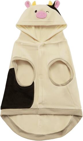 Squishmallow Original Connor The Cow Pet Hoodie - ملابس Jazwares الرسمية للحيوانات الأليفة فائقة النعومة (صغير) متعدد الألوان in Saudi Arabia