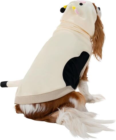 Squishmallow Original Connor The Cow Pet Hoodie - ملابس Jazwares الرسمية للحيوانات الأليفة فائقة النعومة (صغير) متعدد الألوان in Saudi Arabia
