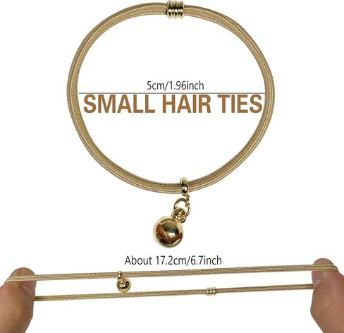Bracelet Hair Ties for women - Ponytail Holders - Cute Hair Accessories with Gold Jewelry - Handmade Soft Elastic No Damage Scrunchies - Khaki in Saudi Arabia