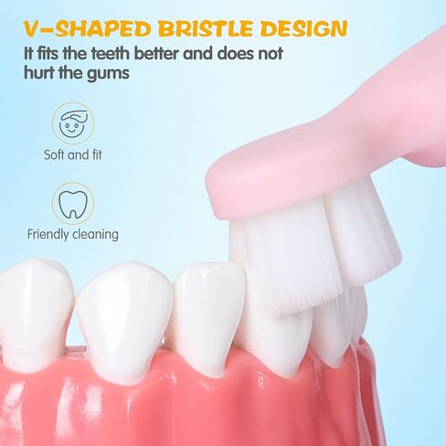 Baby Finger Toothbrush with Storage Case for 0-1 Year Infants, Silicone Finger Sleeve for Gentle Oral Care, V-Shaped Soft Bristle for Baby's First Teeth, Infant Oral Tongue Cleaner - Yellow (1 Pc) in Saudi Arabia