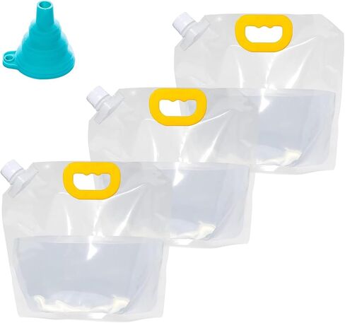 Transparent Water Storage Bladder, Reusable Gereal or Liquid Storage Container with Handle for Kitchen or Camping Organization Drinking Water Bags For Camping or Seed Storage Bags (1.3 GAL) in Saudi Arabia