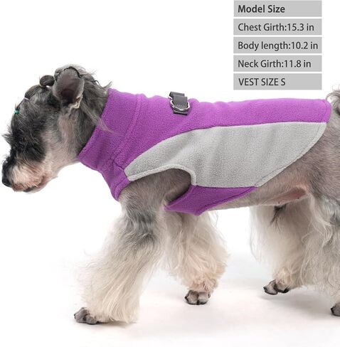 KOOLTAIL Dog Fleece Vest Sweater, Warm Puppy Christmas Jacket with Dual Leash D-Ring and Pocket for Small Medium Dogs, Cozy Soft Pet Winter Cold Weather Coats Fall Clothes Hoodie Boy Girl,Red Plaid M in Saudi Arabia