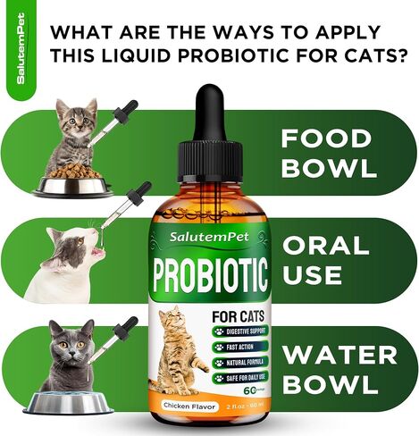 Cat Probiotic | Cat Probiotic Supplement | Cat Digestive Support | Enzymes for Cats | Probiotic for Cats | Prebiotic for Cats in a Liquid Form | Aged Cats and Kitty Probiotics | 3 Pack х 2 Oz in Saudi Arabia