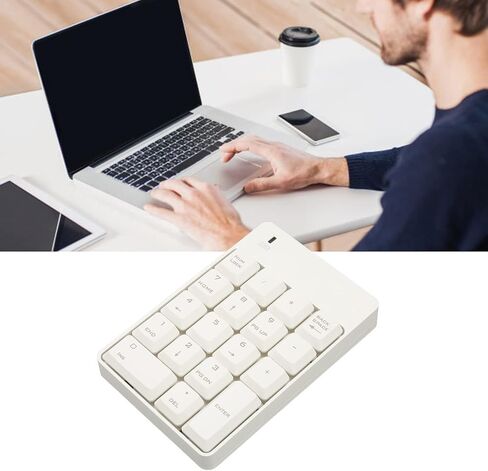 لوحة مفاتيح رقمية USB مكونة من 18 مفتاح لوحة مفاتيح لأجهزة الكمبيوتر المحمول وأجهزة الكمبيوتر المحمولة مع التوصيل والتشغيل، تصميم صغير ومدمج (أبيض من 1000 إلى 1800 واط) in Kuwait
