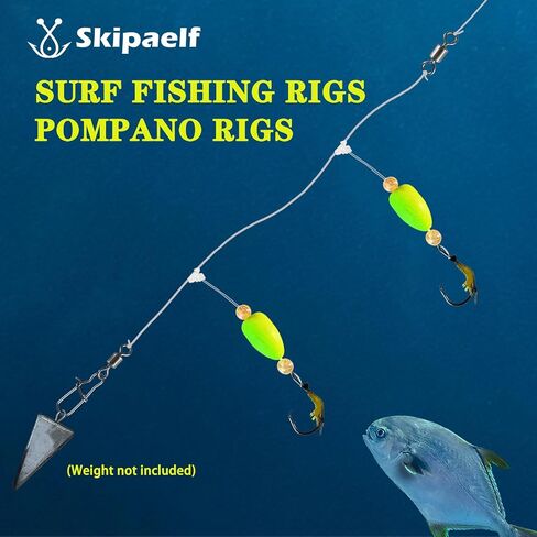 Pompano Rigs for Surf Fishing,4 Packs Pompano Rig with Circle Hooks Surf Fishing Pompano Floats Saltwater Fishing Rigs in Saudi Arabia