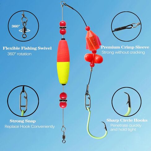 Catfish Rig,Catfish Rigs Catfish Float Rigs with Rattler Santee Cooper Rigs,Catfish Floats Catfishing Tackle for Bank Fishing 6/0 8/0 10/0 Circle Hooks 3Packs in Saudi Arabia