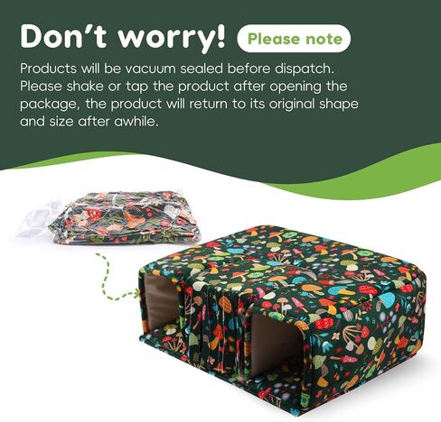 Guinea Pig Hideout Guinea Pig Tunnels Guinea Pig Toys Cozy Guinea Pig House with Door Curtain Soft Large Guinea Pig Bed for Small Pet Playing and Resting (Blackish Green Mushroom) in Saudi Arabia