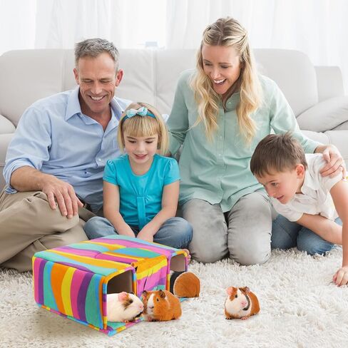 Guinea Pig Hideout Guinea Pig Tunnels Guinea Pig Toys Cozy Guinea Pig House with Door Curtain Soft Large Guinea Pig Bed for Small Pet Playing and Resting (Blackish Green Mushroom) in Saudi Arabia