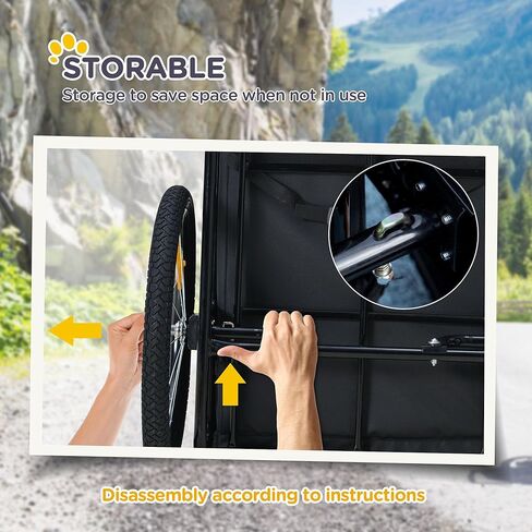 Aosom Dog Bike Trailer with Suspension System, Hitch for Medium Dogs, Pet Wagon & Dog Trailer for Bicycle with Storage Pocket in Saudi Arabia