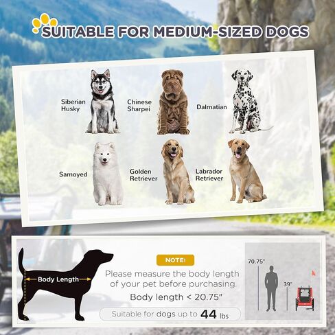 مقطورة دراجة للكلاب من Aosom مع نظام تعليق، وصلة ربط للكلاب المتوسطة، وعربة للحيوانات الأليفة ومقطورة للكلاب للدراجة مع جيب للتخزين in Kuwait