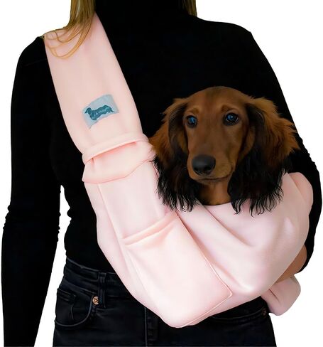 Pet Carrier for Small Dogs & Cats, Sling Carrier with Safety Buckle, Buttons and Front Pocket, Soft, Durable Design, Dog Carriers for Small Dogs 0-12 lbs, Dog Pouch Carrier (Light Grey) in Saudi Arabia