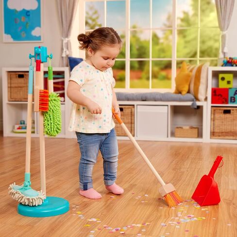Battat – Kids Cleaning Set – Cleaning Toys for Toddlers, Children – Pretend Play Kit – Broom, Mop, Brush, Dustpan, Duster – Sweep n' Clean – 2 Years + in Saudi Arabia