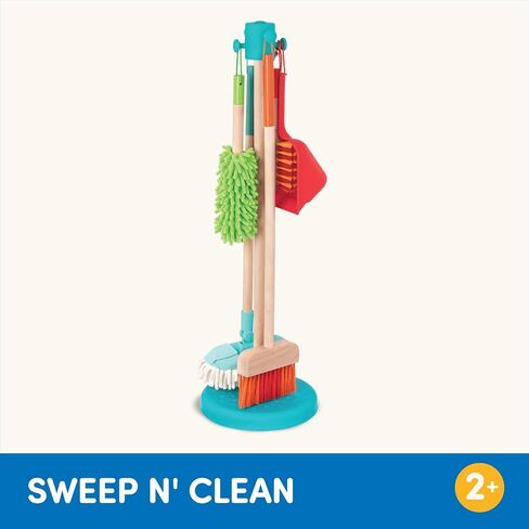 Battat – Kids Cleaning Set – Cleaning Toys for Toddlers, Children – Pretend Play Kit – Broom, Mop, Brush, Dustpan, Duster – Sweep n' Clean – 2 Years + in Saudi Arabia