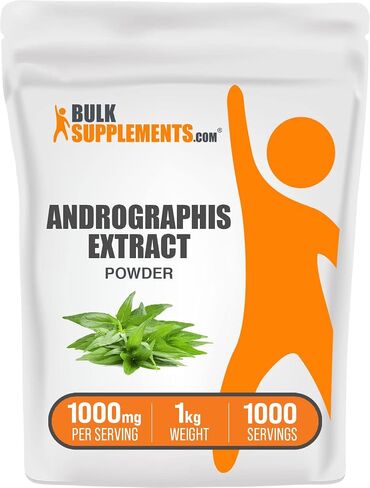 BULKSUPPLEMENTS.COM Andrographis Extract Powder - Andrographis Paniculata - Herbal Supplement - Immune Support Supplement - 1000mg per Serving, 250 Servings (250 Grams - 8.8 oz) in Kuwait