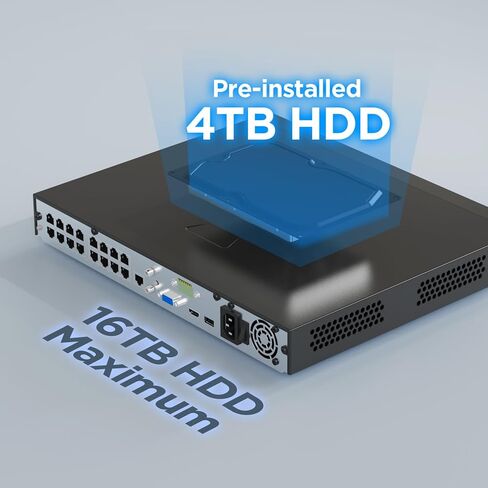 نظام كاميرا أمان 16 قناة 4K PoE، كاميرا قبة IP PoE سلكية 16× 8 ميجابكسل، رؤية ليلية ملونة، اكتشاف المركبات البشرية، وصول عن بعد للصوت في اتجاه واحد، 4K 16CH NVR 4TB HDD، PD93BA1616-8MD in Kuwait