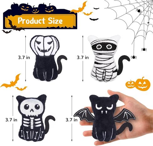 Retro Shaw Halloween Catnip Toys 4 Pack with Crinkle Sound, Cat Toys with Catnip for Halloween, Bite Resistant Cat Nip Cat Chew Toy for Indoor Cats Kittens Kitty in Saudi Arabia