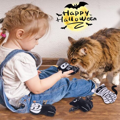 Retro Shaw Halloween Catnip Toys 4 Pack with Crinkle Sound, Cat Toys with Catnip for Halloween, Bite Resistant Cat Nip Cat Chew Toy for Indoor Cats Kittens Kitty in Saudi Arabia