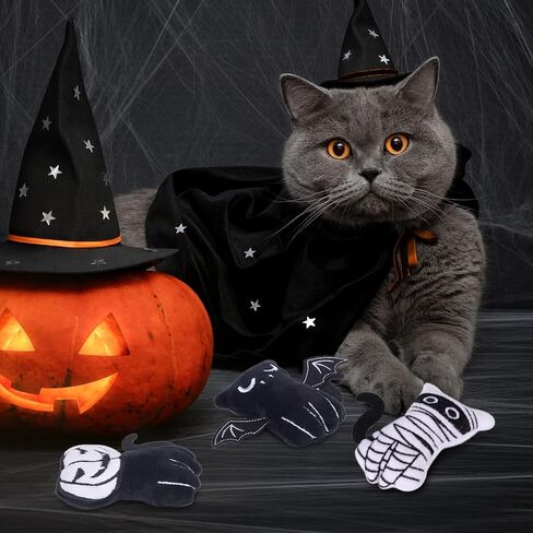 Retro Shaw Halloween Catnip Toys 4 Pack with Crinkle Sound, Cat Toys with Catnip for Halloween, Bite Resistant Cat Nip Cat Chew Toy for Indoor Cats Kittens Kitty in Saudi Arabia