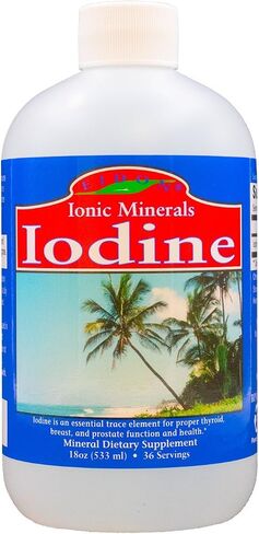 Eidon Ionic Minerals Potassium Iodide Supplement - Supports Healthy Energy Levels, Bioavailable, All-Natural, Vegan, Gluten-Free, No Additives or Preservatives - Potassium Iodide Drops, 2 Oz Bottle in Kuwait