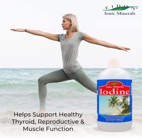 Eidon Ionic Minerals Potassium Iodide Supplement - Supports Healthy Energy Levels, Bioavailable, All-Natural, Vegan, Gluten-Free, No Additives or Preservatives - Potassium Iodide Drops, 2 Oz Bottle in Kuwait