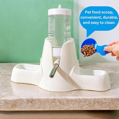 Hamster Water and Food Dispenser Set, Stand Water Bottle Holder Food the Bowl for Dwarf Hamsters Small Guinea Pigs Gerbil Hedgehog Small Animals Hamster Cage Accessories, Mini Pets Stuff (Blue, 80 ml) in Saudi Arabia