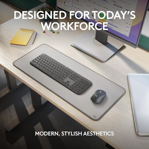 Logitech Signature Slim MK955 for Business Wireless Keyboard and Mouse Combo, Quiet Typing, Secure Receiver, Bluetooth, Globally Certified, Windows/Mac/Chrome/Linux - Graphite in Saudi Arabia