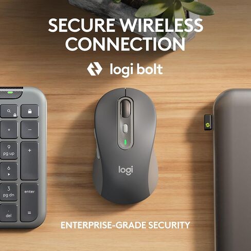 Logitech Signature Slim MK955 for Business Wireless Keyboard and Mouse Combo, Quiet Typing, Secure Receiver, Bluetooth, Globally Certified, Windows/Mac/Chrome/Linux - Graphite in Saudi Arabia