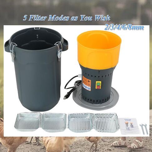 Grain Mill Corn Grinder, 1000w Electric Feed Grinder Mill Dust-Free Dry Cereals Grinder with Detachable Hopper & 5 Sieves for for Wheat Corn Grain Spice Coffee Beans 6.6 Gallons (25L) in Kuwait