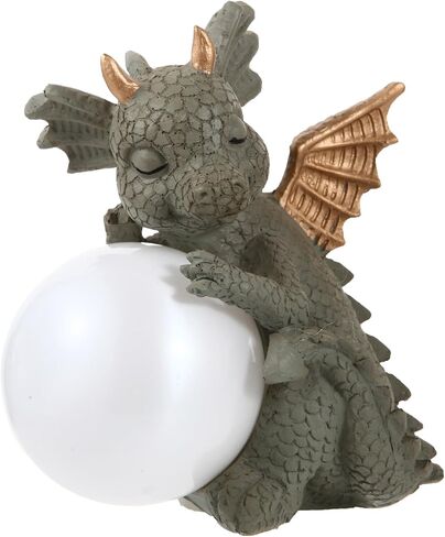 Decor Solar Dragon Statue for Garden Outdoor Sculptures with Solar LED Lights Handmade Waterproof Resin Dinosaur Outdoor Patio Lawn Sculpture Perfect Christmas in Kuwait