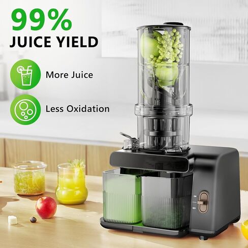 ماكينات عصارة كاتلين بالضغط البارد، أنبوب تغذية كبير جدًا مقاس 5.3 بوصة، سهل التنظيف، عصارة خضروات فواكه جوجوس احترافية بطيئة المضغ، خالية من مادة BPA in Kuwait