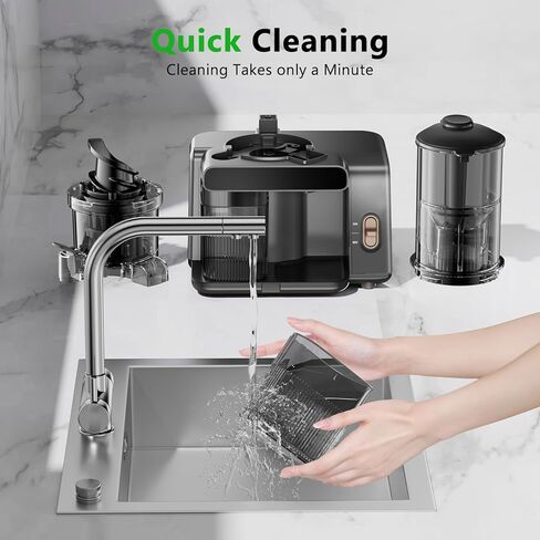 ماكينات عصارة كاتلين بالضغط البارد، أنبوب تغذية كبير جدًا مقاس 5.3 بوصة، سهل التنظيف، عصارة خضروات فواكه جوجوس احترافية بطيئة المضغ، خالية من مادة BPA in Kuwait