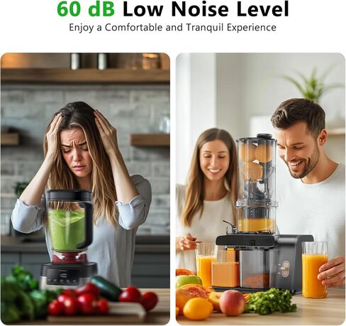 ماكينات عصارة كاتلين بالضغط البارد، أنبوب تغذية كبير جدًا مقاس 5.3 بوصة، سهل التنظيف، عصارة خضروات فواكه جوجوس احترافية بطيئة المضغ، خالية من مادة BPA in Kuwait