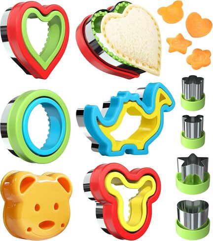 9 PCS Sandwich Cutter and Sealer for Lunch - Uncrustable Maker for Lunchbox and Bento Box - Cookie Cutters for Boys Girls in Saudi Arabia