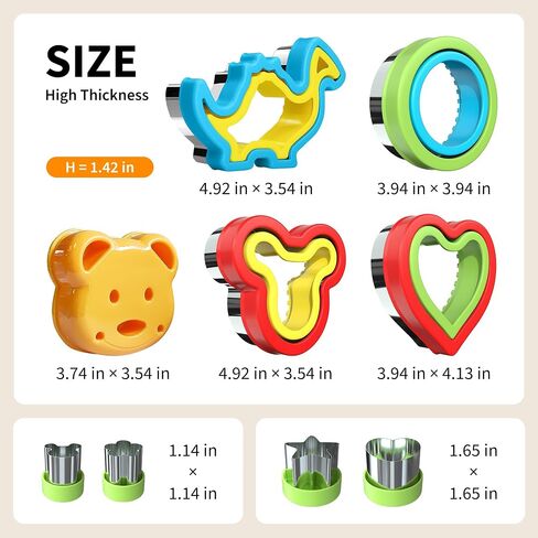9 PCS Sandwich Cutter and Sealer for Lunch - Uncrustable Maker for Lunchbox and Bento Box - Cookie Cutters for Boys Girls in Saudi Arabia