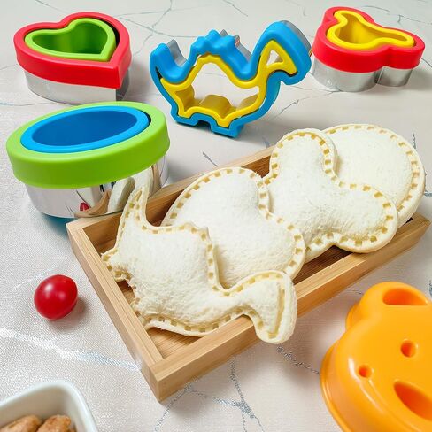 9 PCS Sandwich Cutter and Sealer for Lunch - Uncrustable Maker for Lunchbox and Bento Box - Cookie Cutters for Boys Girls in Saudi Arabia
