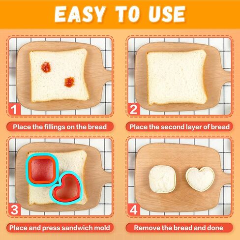 9 PCS Sandwich Cutter and Sealer for Lunch - Uncrustable Maker for Lunchbox and Bento Box - Cookie Cutters for Boys Girls in Saudi Arabia