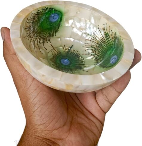 Wonderlist Handicrafts Mother of Pearl إكسسوارات الحمام مجموعة الحمام المصممة 100% حامل معجون الأسنان مصنوع يدويًا / موزع الصابون / طبق الصابون (طبق الصابون I) in Kuwait