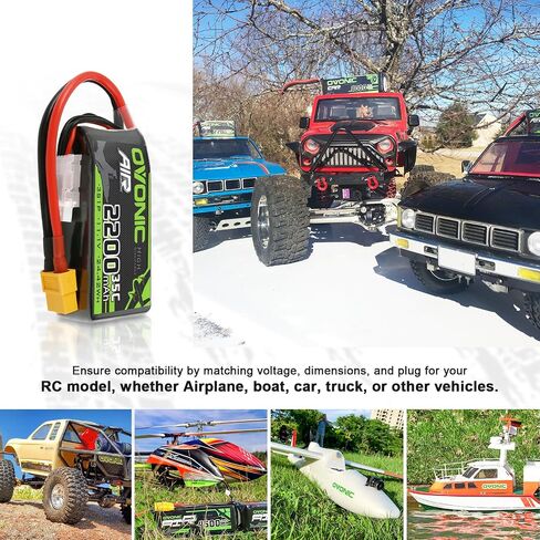 OVONIC 3s Lipo Battery 35C 2200mAh 11.1V Lipo Battery with XT60 Connector for Airplane RC Quadcopter Helicopter FPV Drone (1pcs) in Saudi Arabia