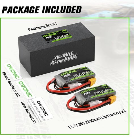 OVONIC 3s Lipo Battery 35C 2200mAh 11.1V Lipo Battery with XT60 Connector for Airplane RC Quadcopter Helicopter FPV Drone (1pcs) in Saudi Arabia