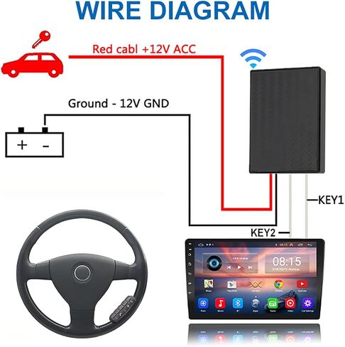 Universal Smart Wireless Car Steering Wheel Control Remote Button Support Bluetooth Control Suitable for Android Wince Connected to GPS Navigation Multimedia Player Control Radio DVD Music with Light in Saudi Arabia