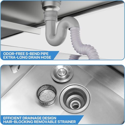 محطة غسيل الكلاب MoNiBloom مقاس 32 بوصة للمنزل، محطة غسيل الكلاب الصغيرة من الفولاذ المقاوم للصدأ مع ملحقات وخطوات كاملة، باب منزلق لحوض استحمام الحيوانات الأليفة بسعة تصل إلى 110 رطل in Kuwait