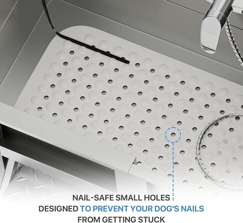 محطة غسيل الكلاب MoNiBloom مقاس 32 بوصة للمنزل، محطة غسيل الكلاب الصغيرة من الفولاذ المقاوم للصدأ مع ملحقات وخطوات كاملة، باب منزلق لحوض استحمام الحيوانات الأليفة بسعة تصل إلى 110 رطل in Kuwait